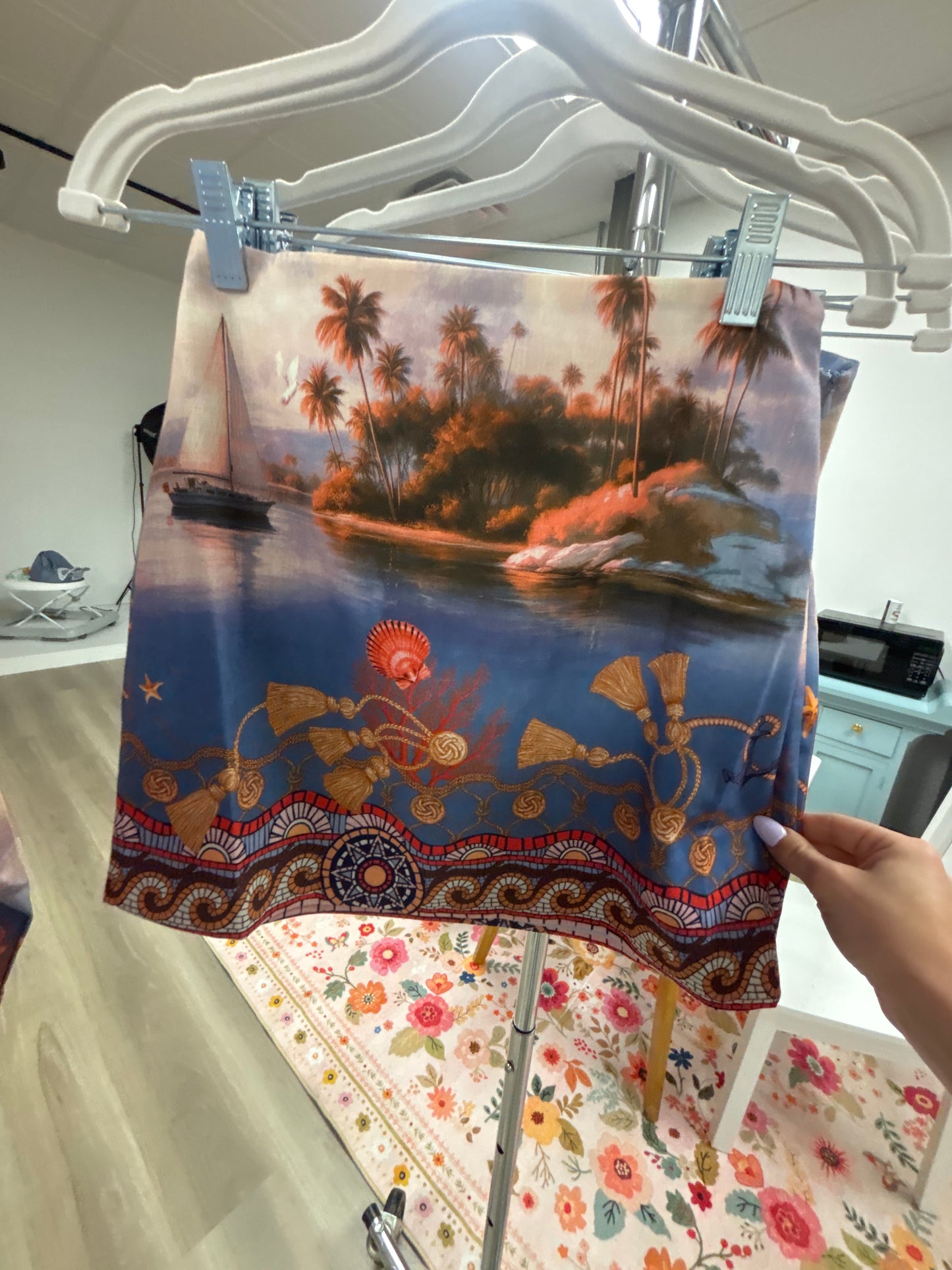 Golden Tide Coastal Mini Skirt