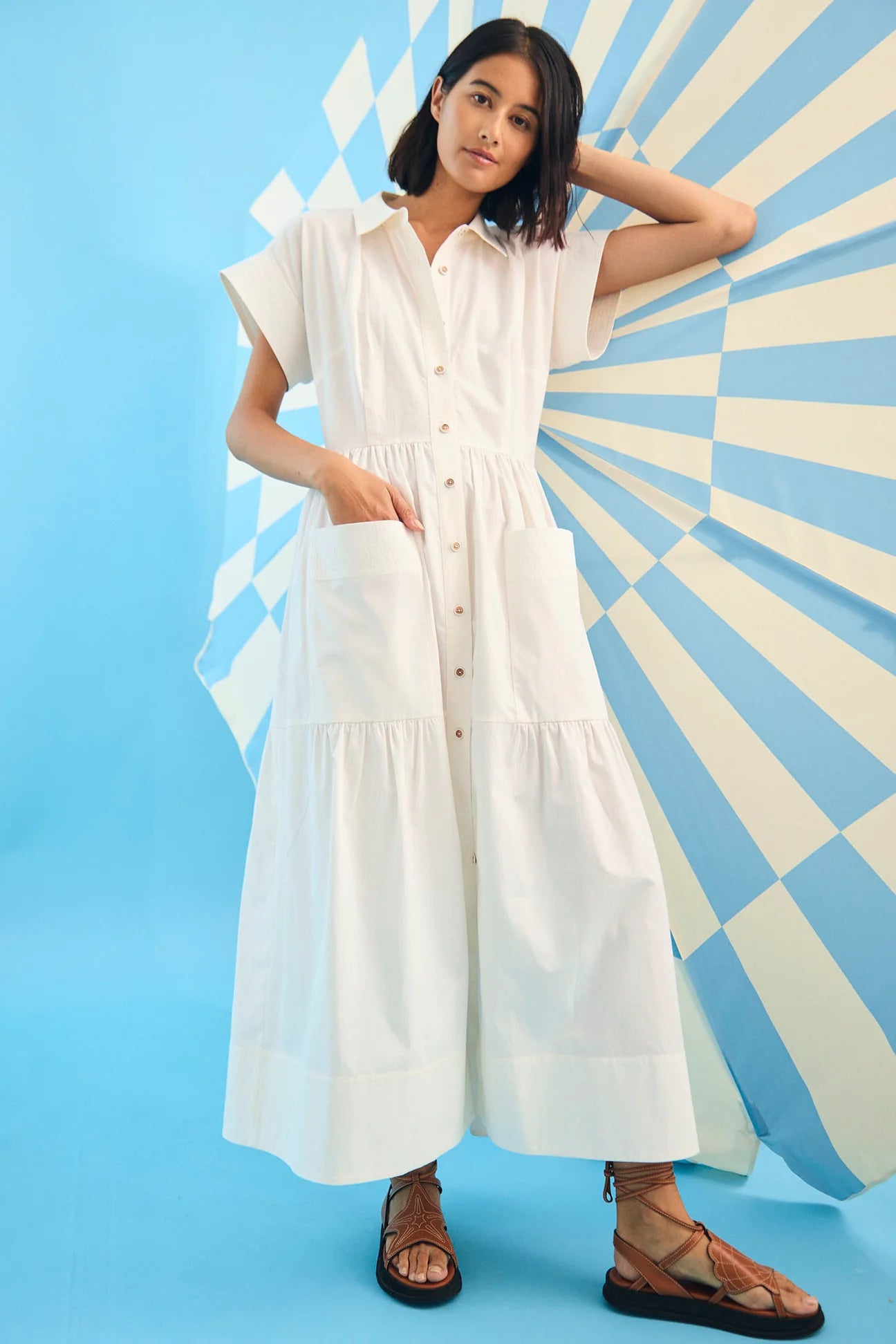 Sarah Dress in Bright White