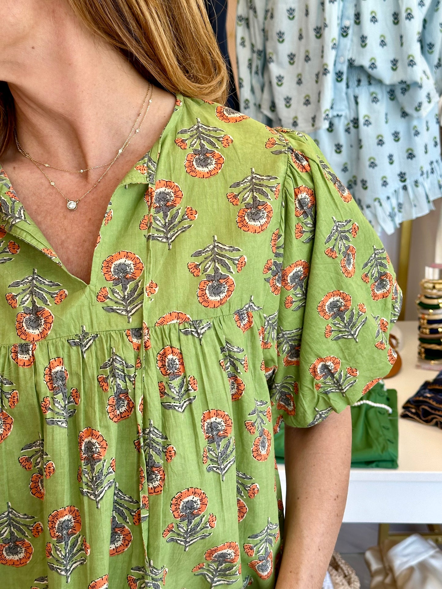 Tassel Tie Flower Print Top