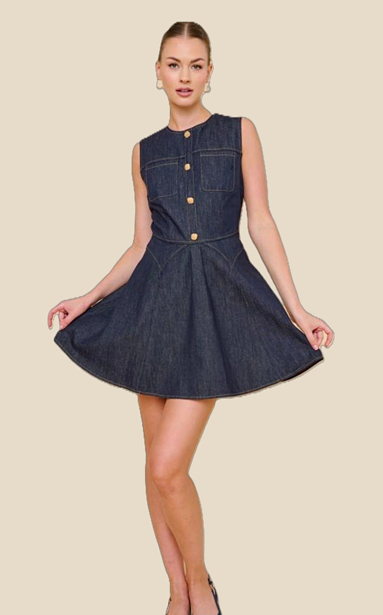 Keelie Dress in Elevated Denim