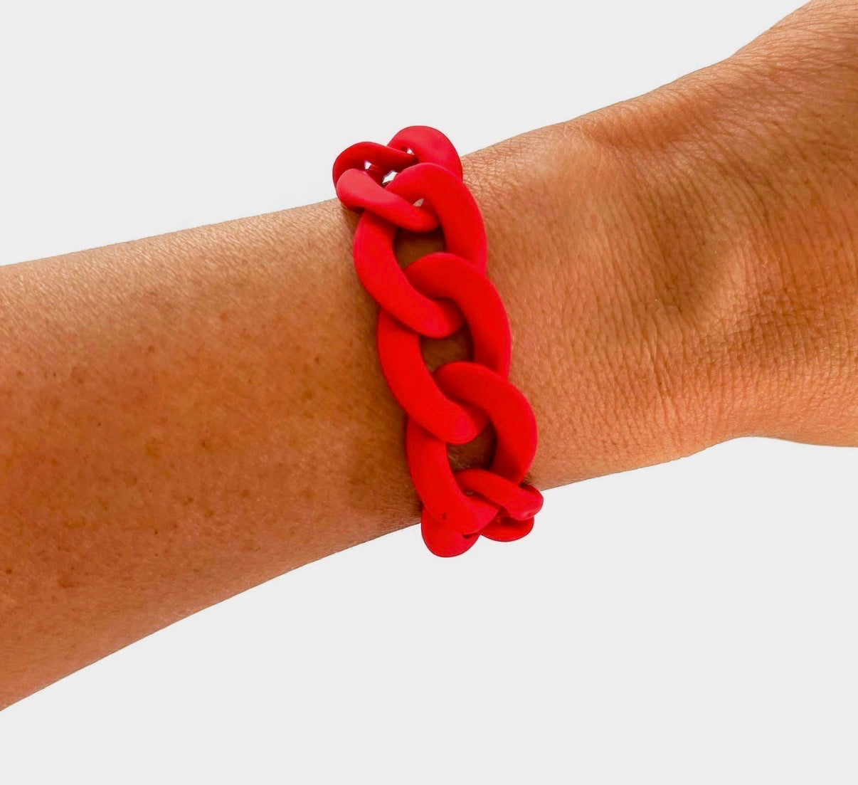 Matte Red Chain Link Bracelet