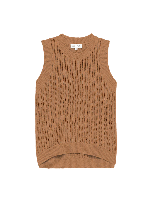 Elliana Pullover Vest in Praline