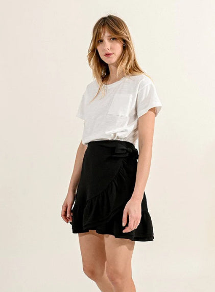 Asymmetrical Mini Skirt in Black