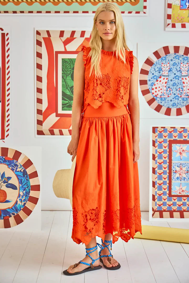 Nathalie Skirt in Tangerine Tango