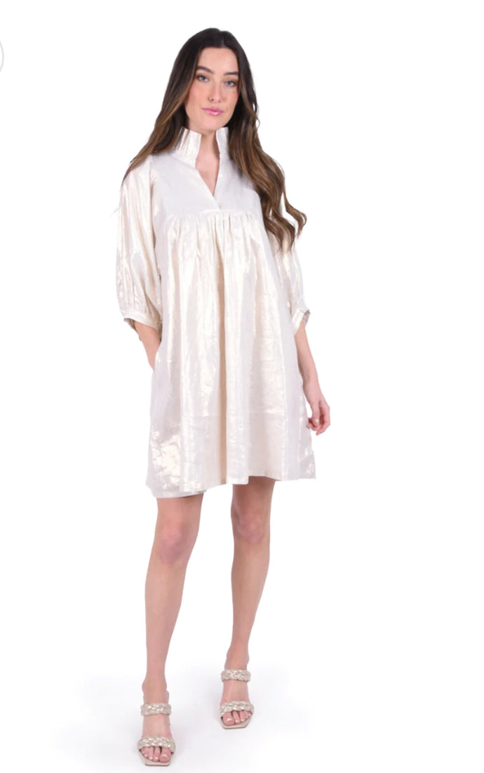 Stella Dress in White Gold