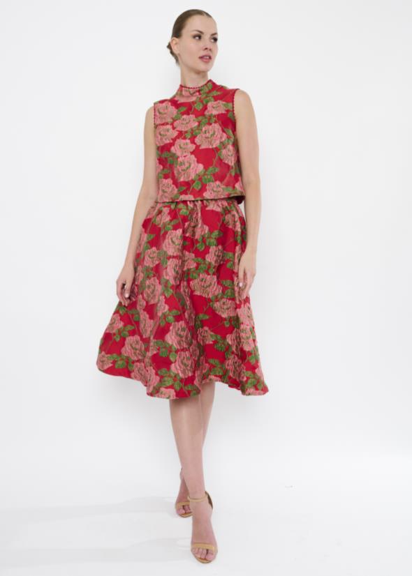 FINAL SALE Tricia Top in Red Rose