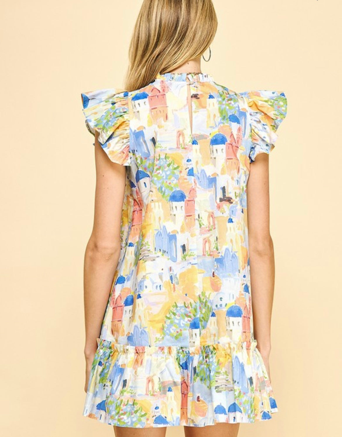 Santorini Mini Dress in Blue