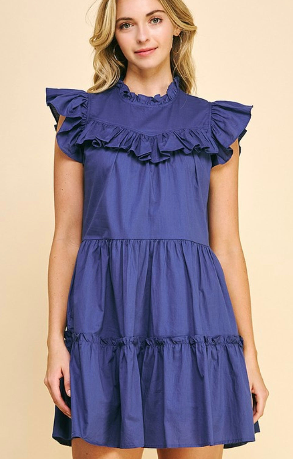 Tiered Ruffle Dress in Blue