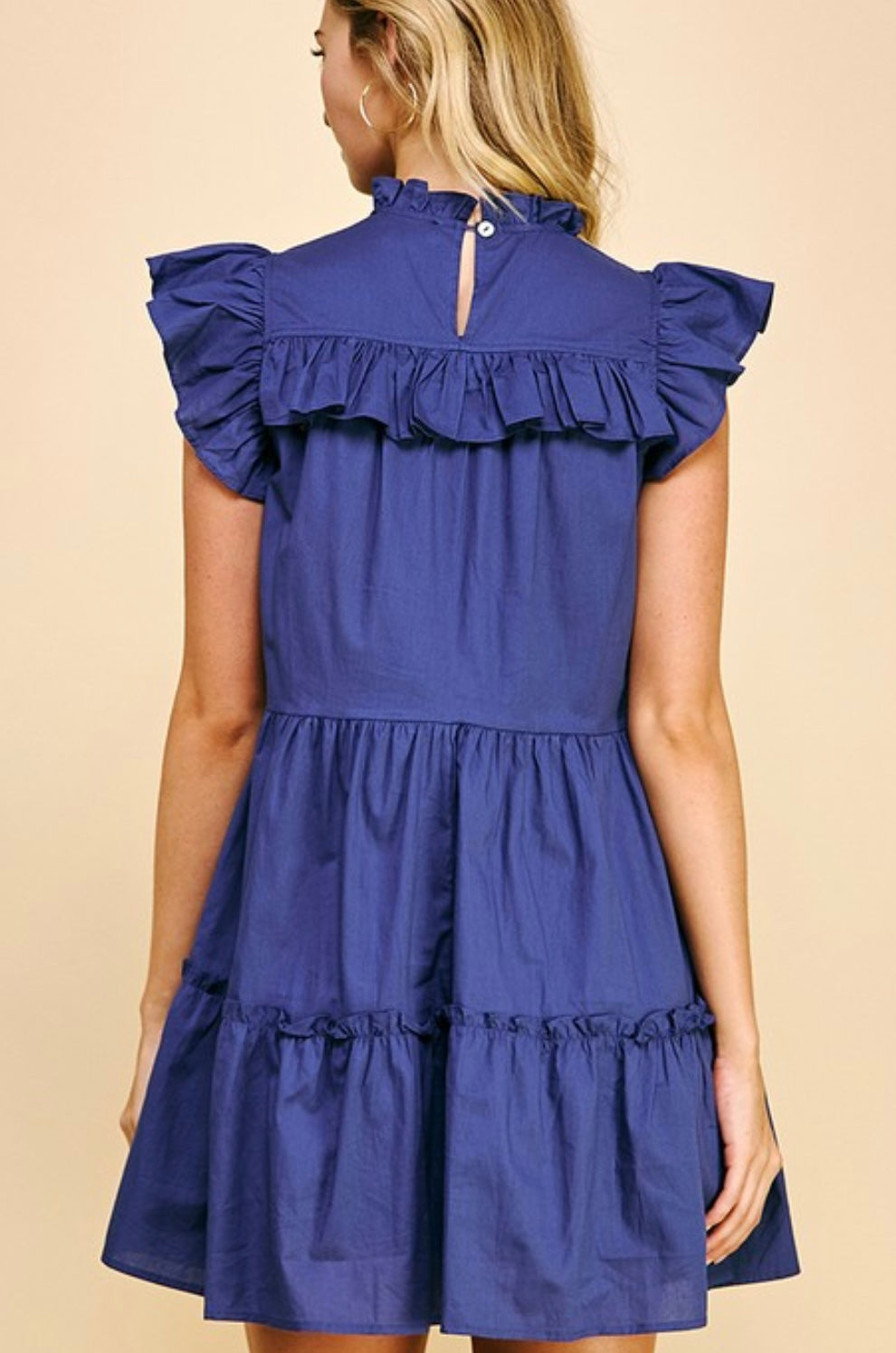 Tiered Ruffle Dress in Blue