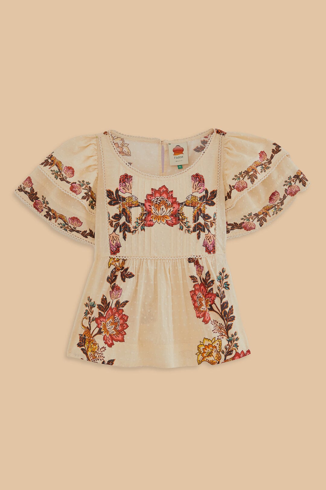 Leopard Flowers Sand Blouse