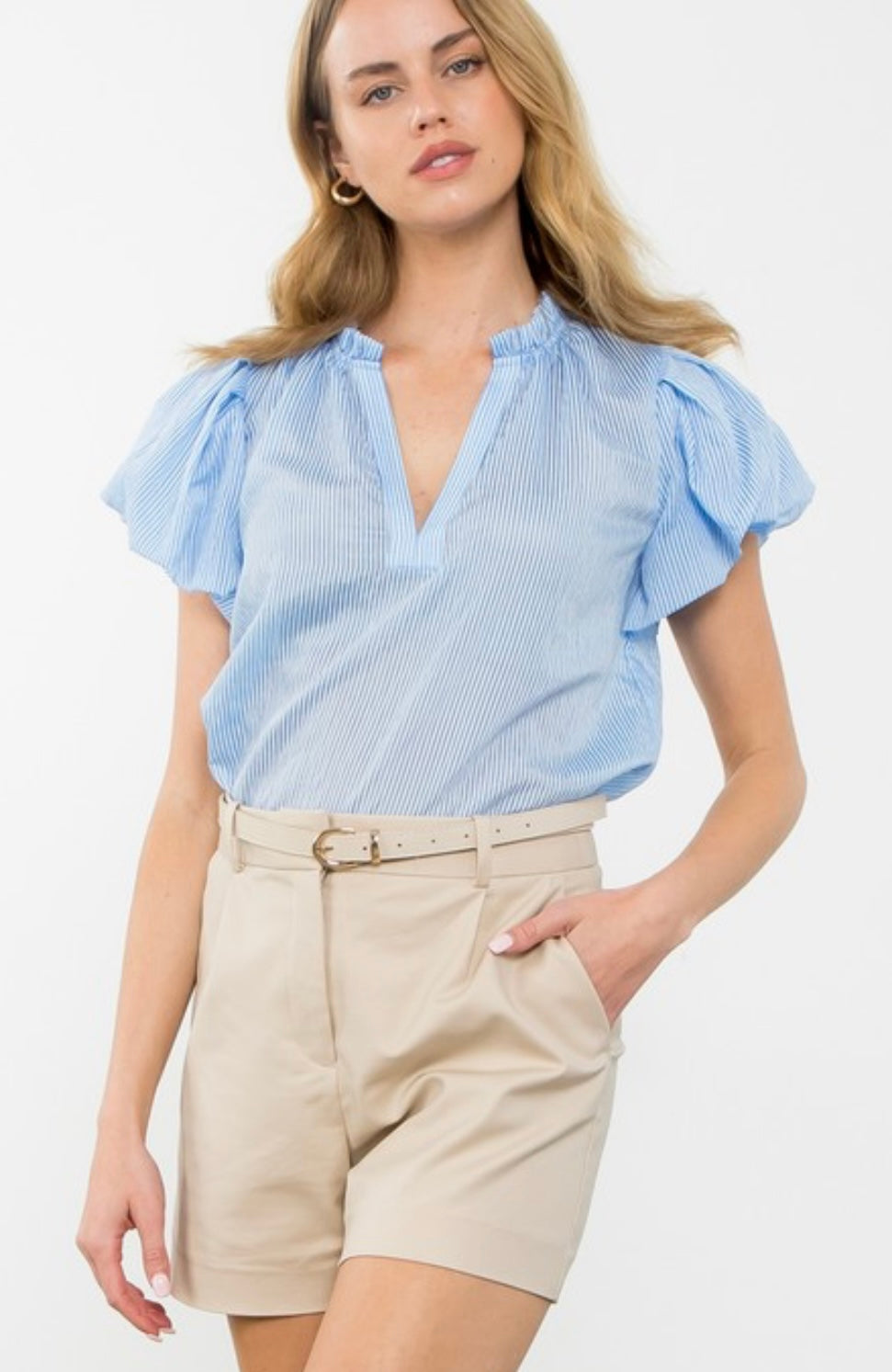 Eden Top in Blue Stripes