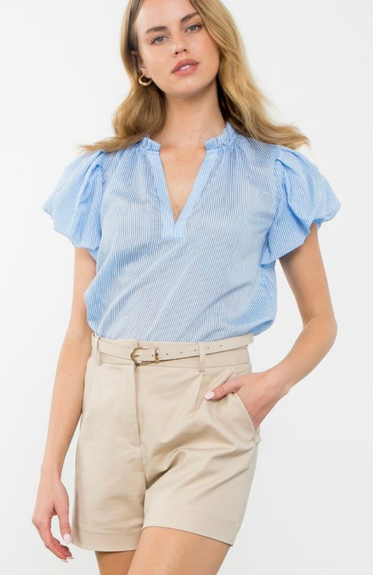 Eden Top in Blue Stripes