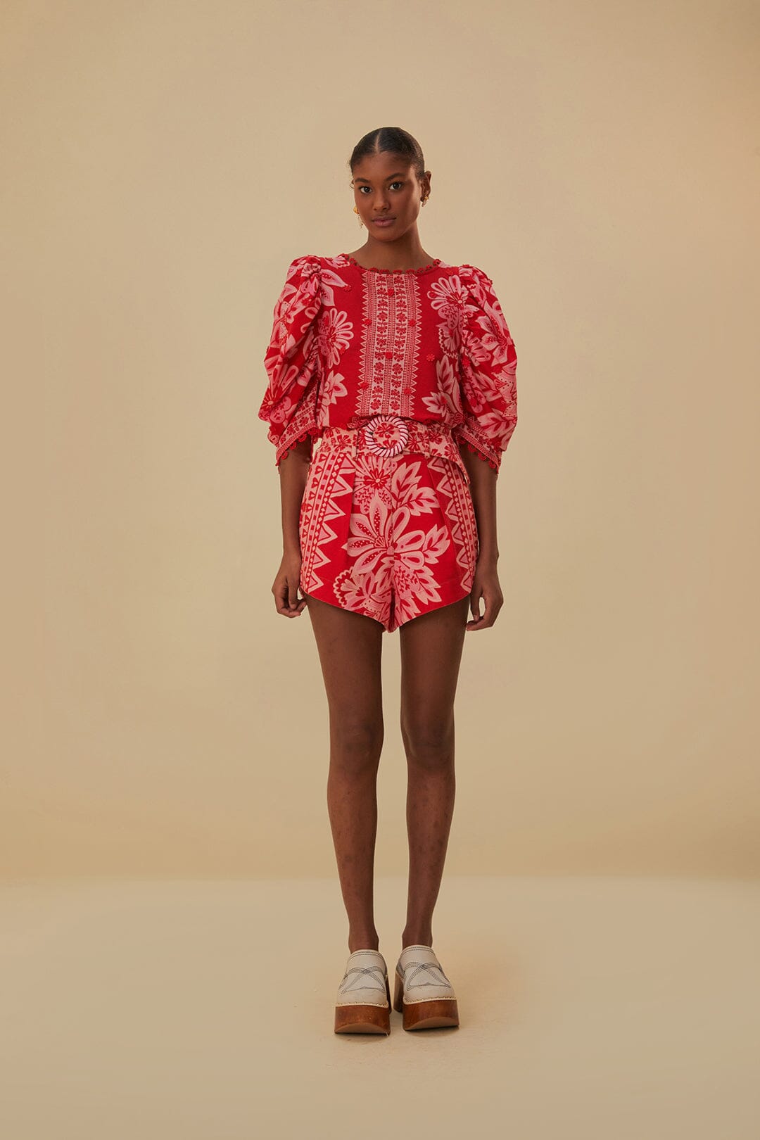 Flora Tapestry Red Blouse