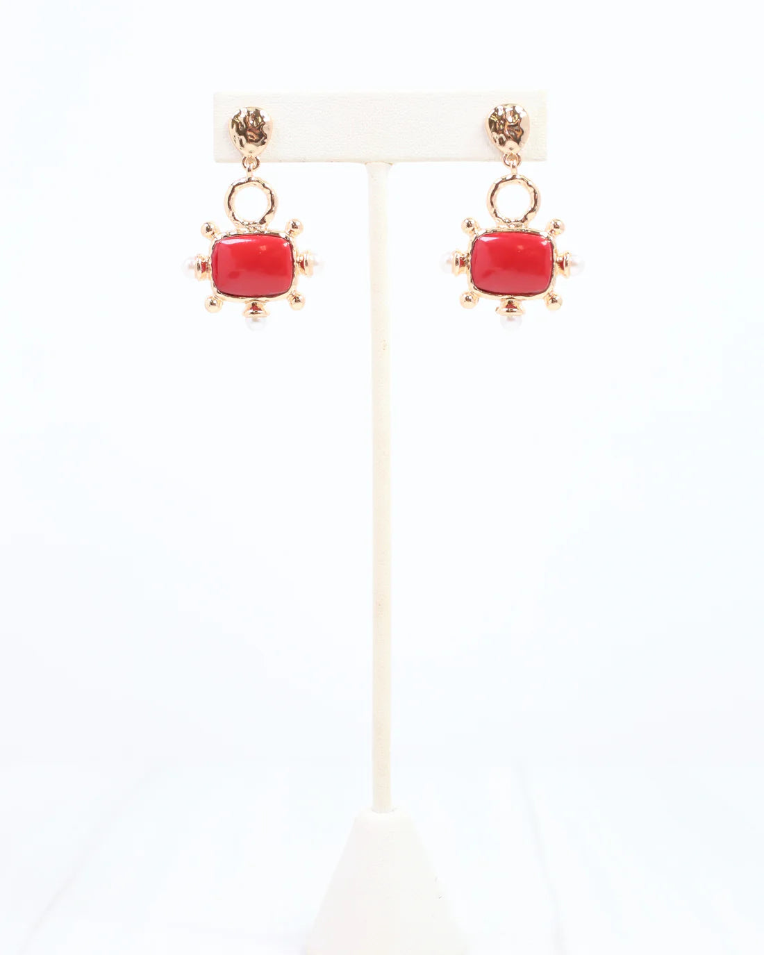 Red Buena Vista Pearl Drop Earring