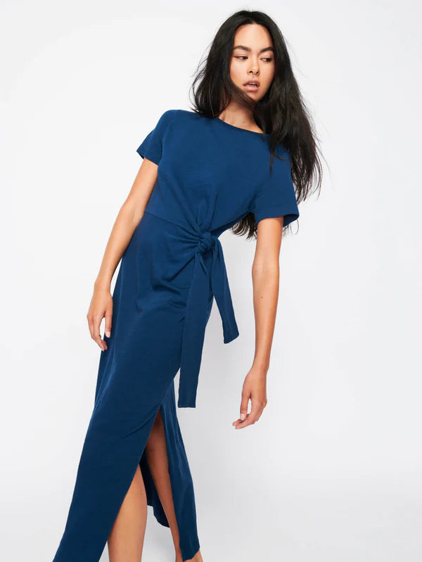 Lavi Tied T-Shirt Dress in Deep Space