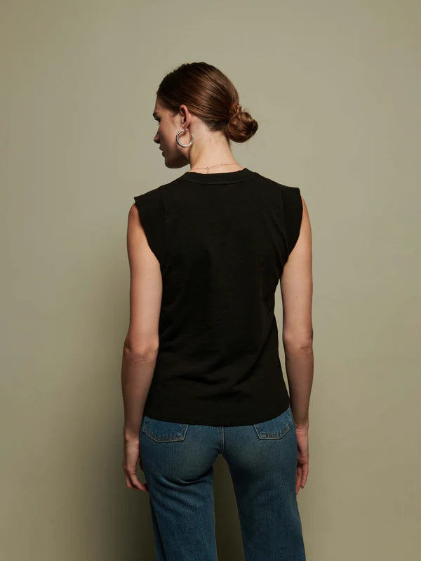 Patti Muscle Tee in Jet Black