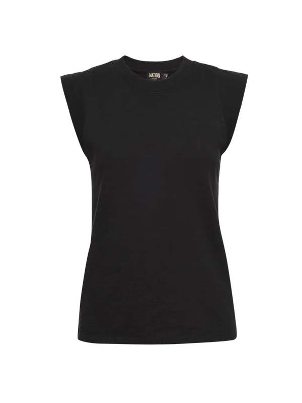 Patti Muscle Tee in Jet Black