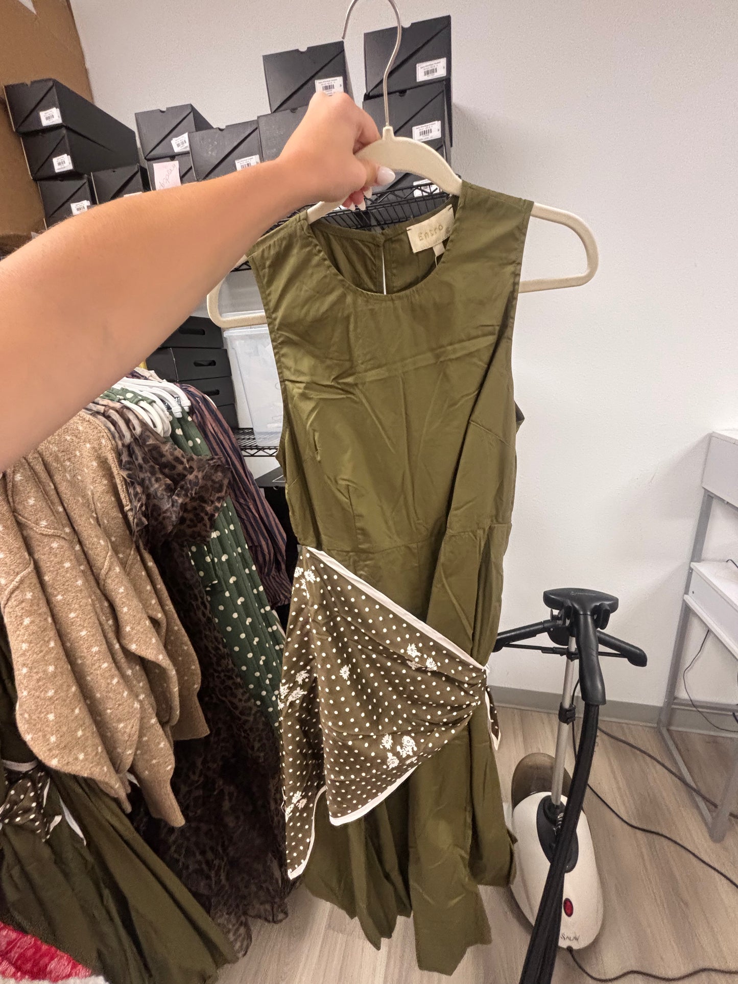 Daphne Midi Scarf Dress in Olive