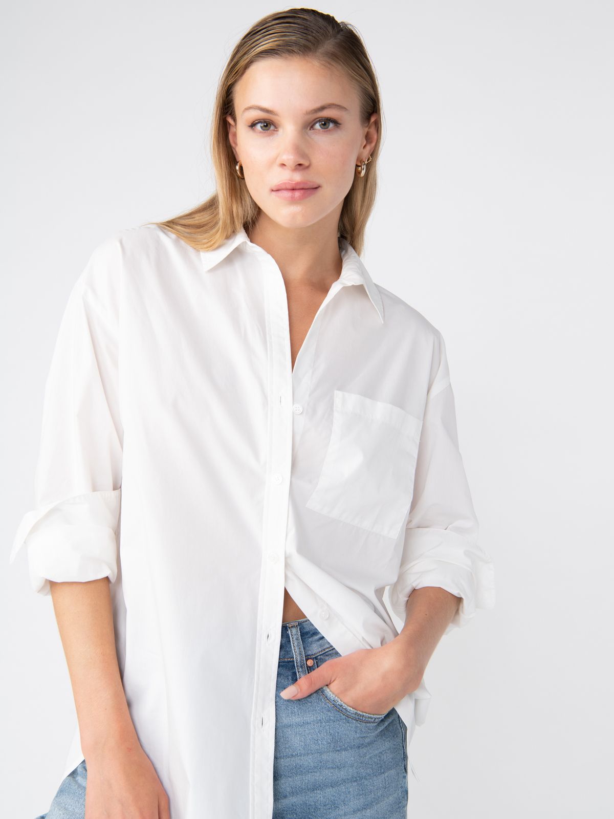 Slit Back Tunic in White