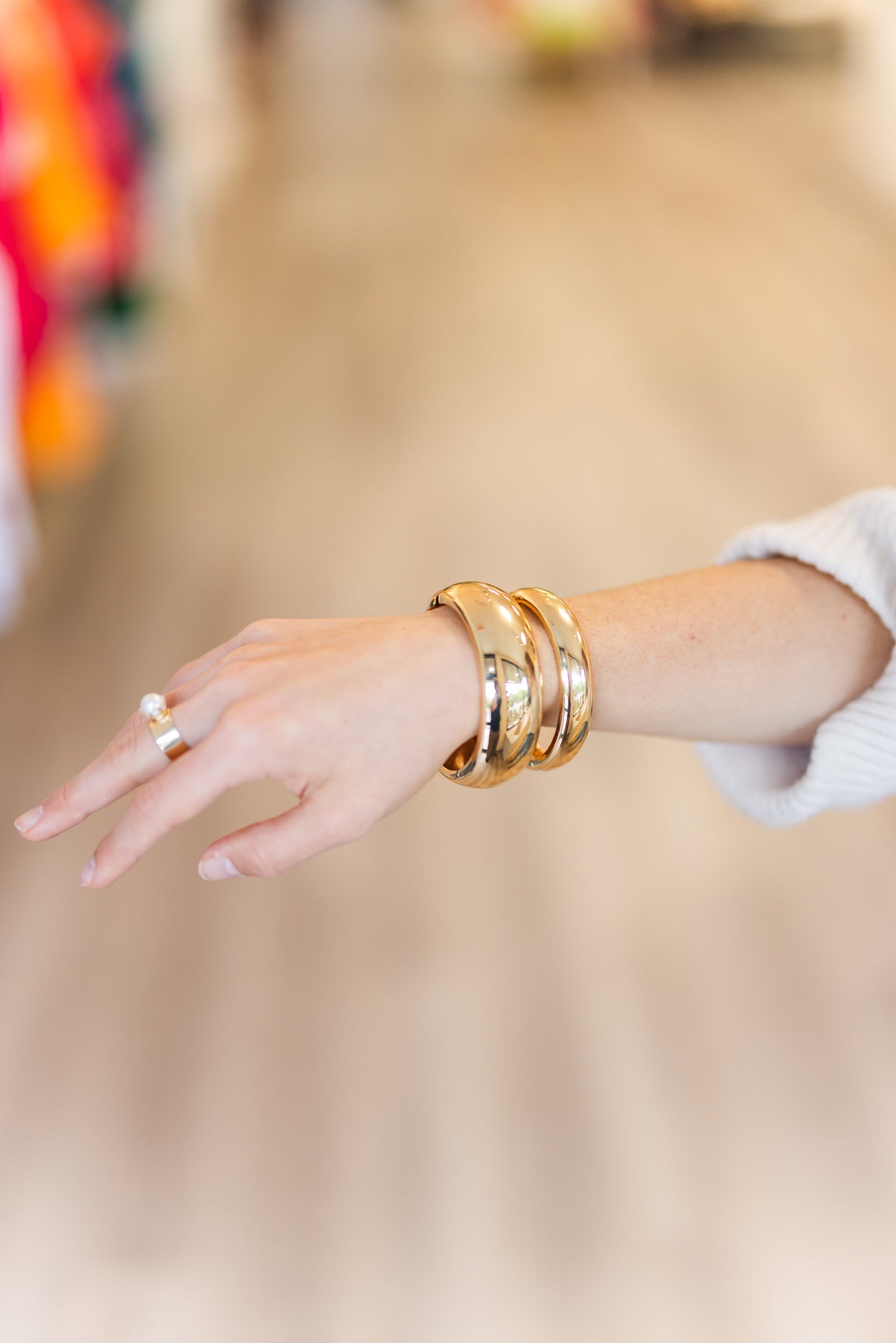 Rounded Gold Bangle