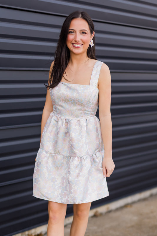 Organza Ruched Tiered Midi Dress