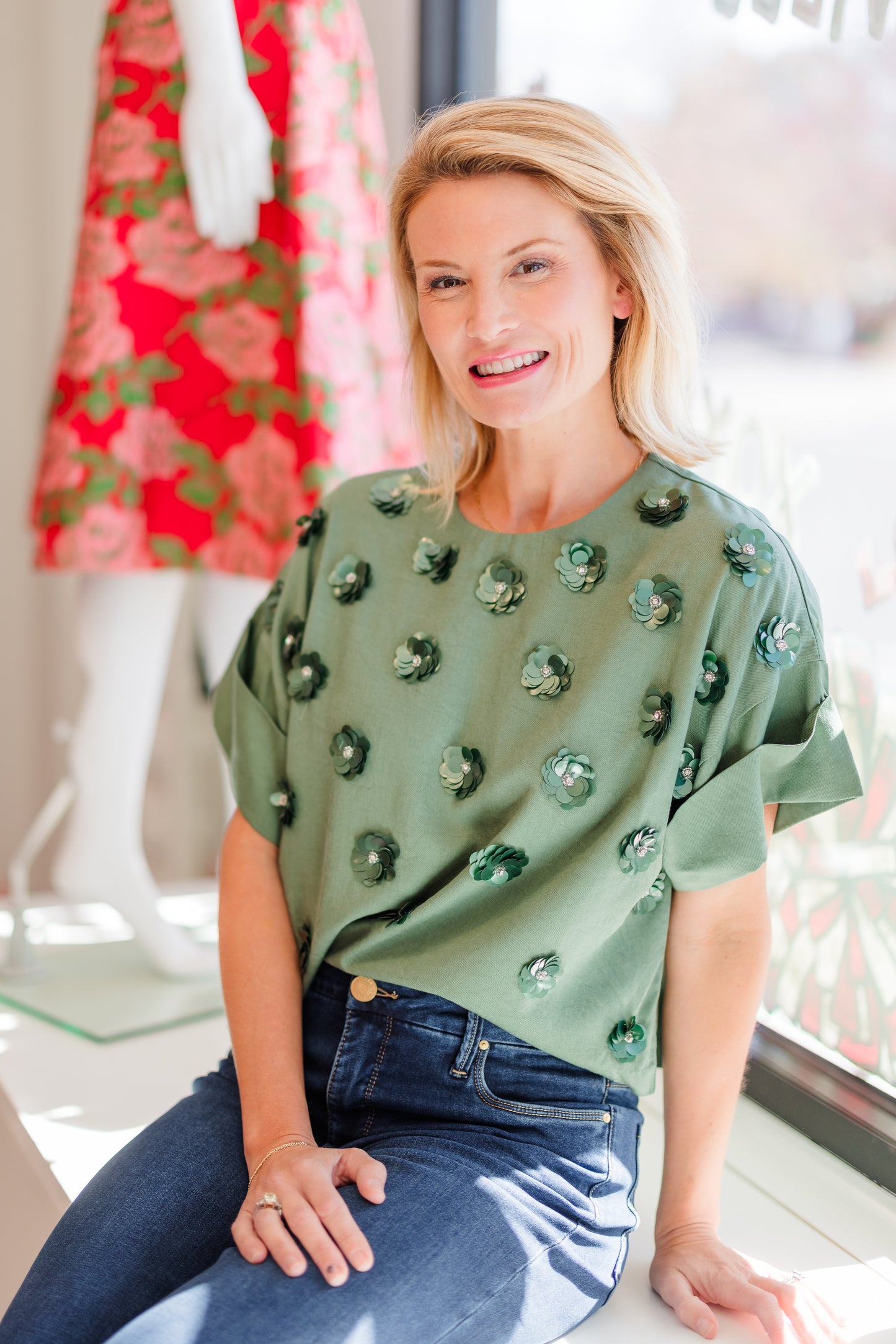 FINAL SALE Juni Top in Ivy
