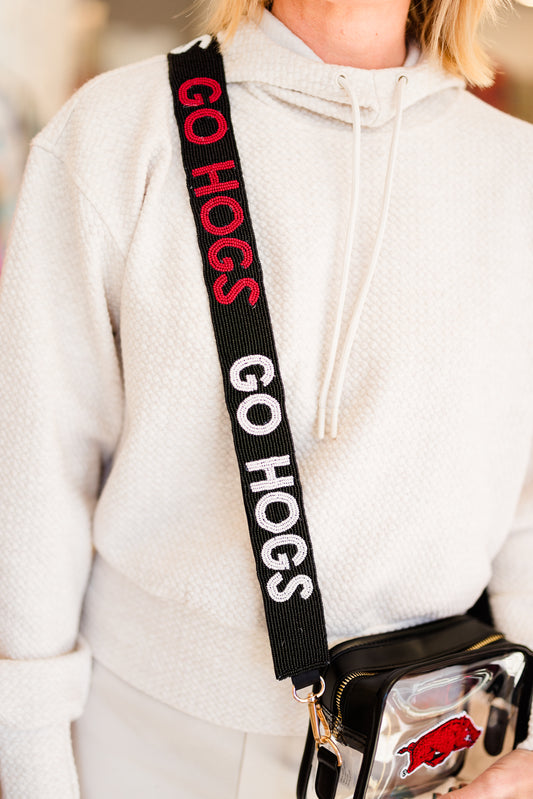 FINAL SALE Go Hogs Beaded Purse Strap