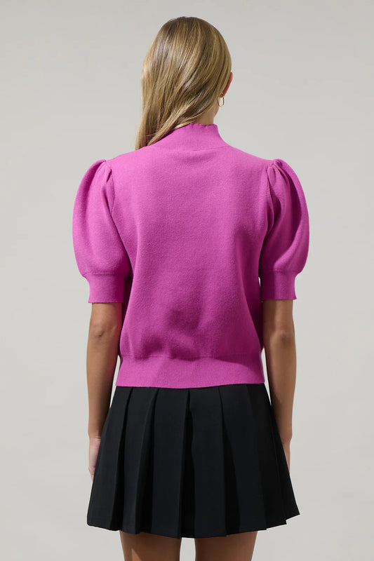 Russel Heart Puff Sleeve Sweater