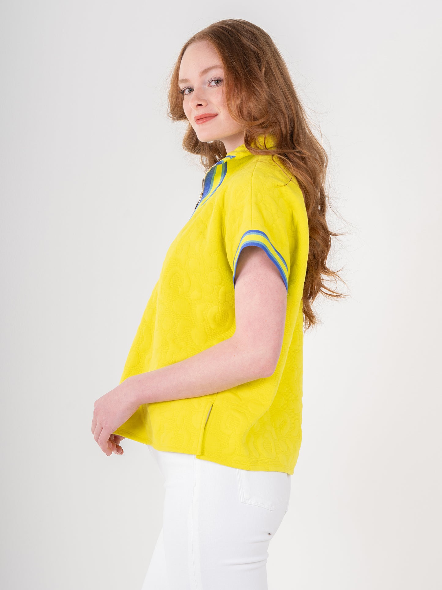 FINAL SALE Poppy Pullover in Key Lime Cheetah
