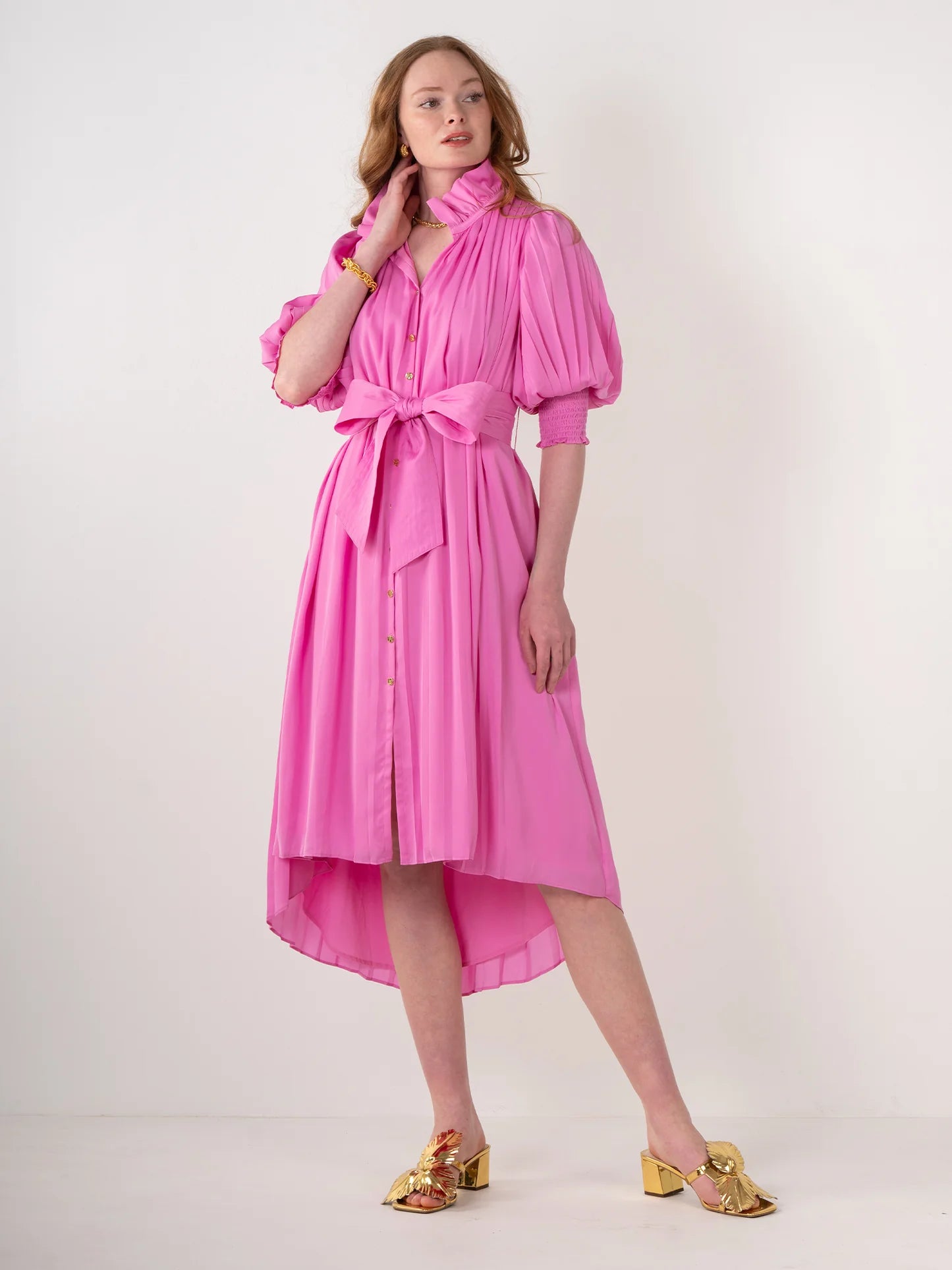 FINAL SALE Rowan Dress in Fuchsia Pink