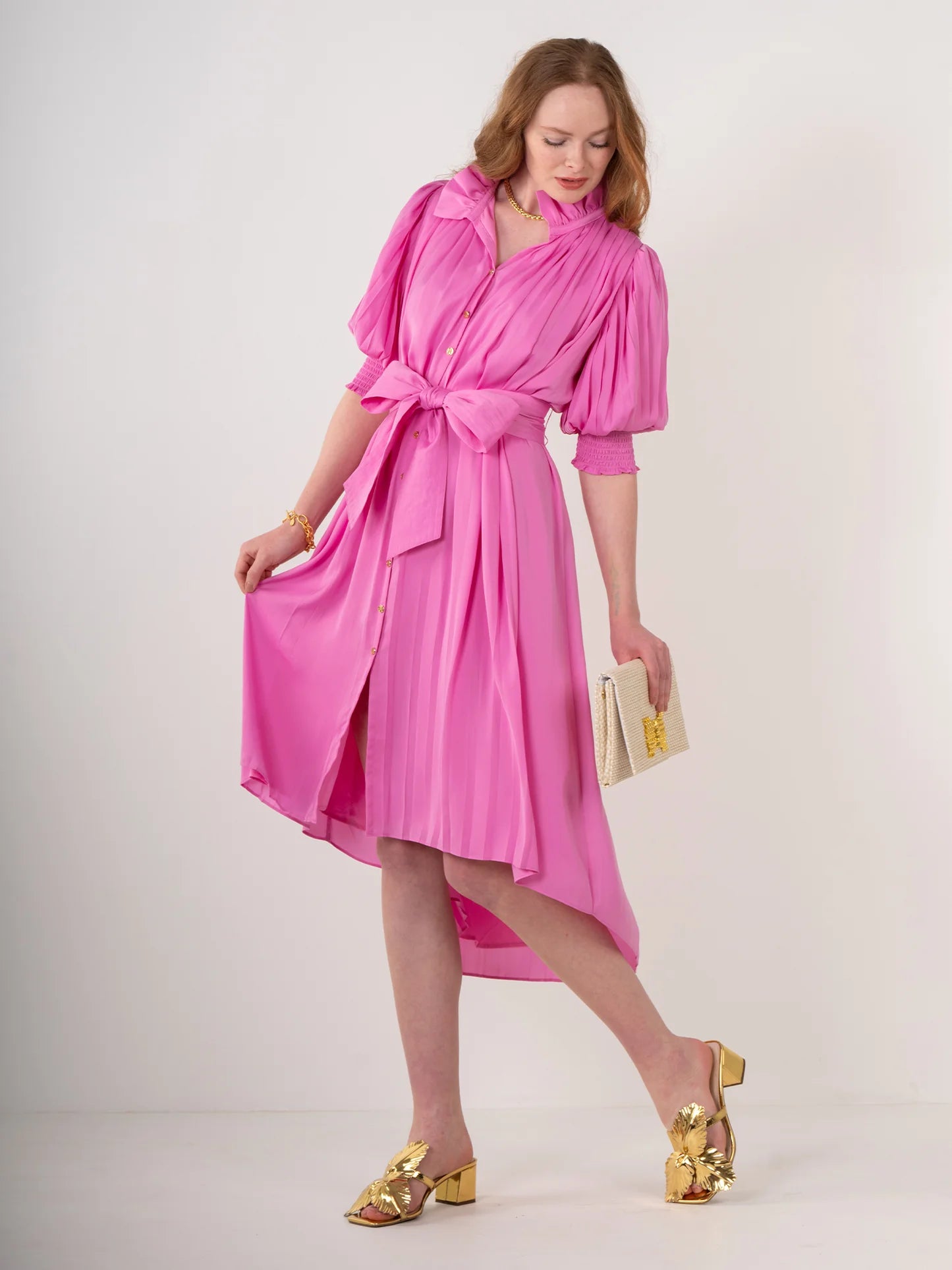 FINAL SALE Rowan Dress in Fuchsia Pink