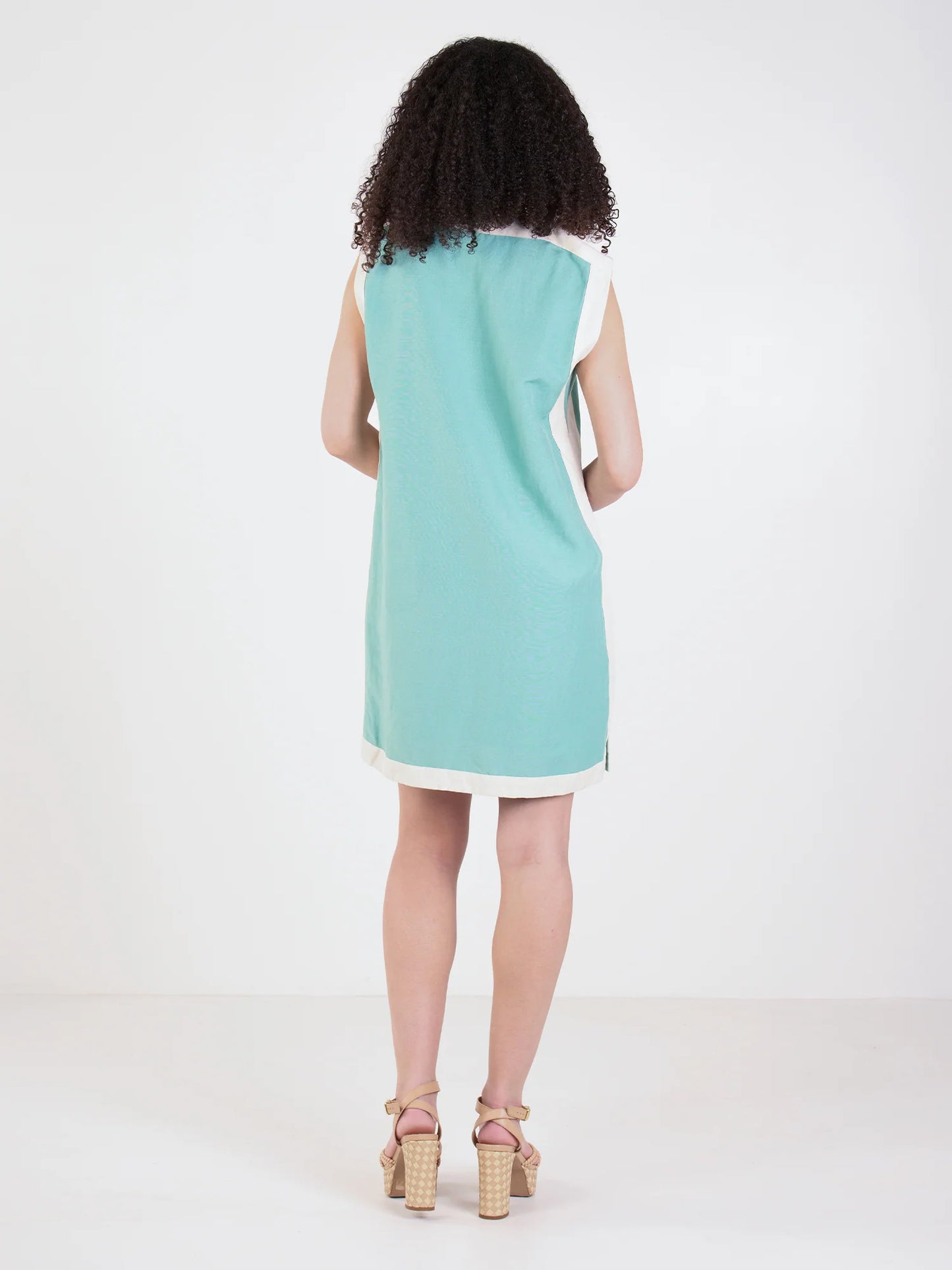 Emily Shift Dress in Wasabi Linen