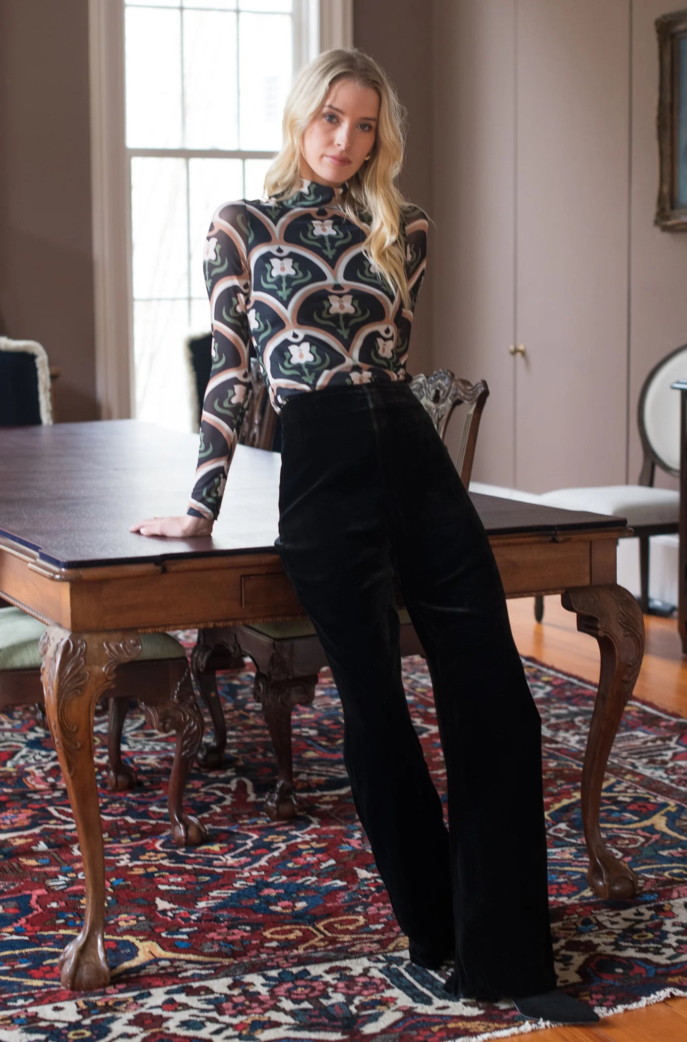 FINAL SALE Edina Top in Deco Tulip