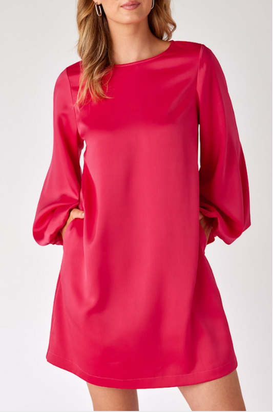 FINAL SALE Cecily Dress in Vivacious Pink