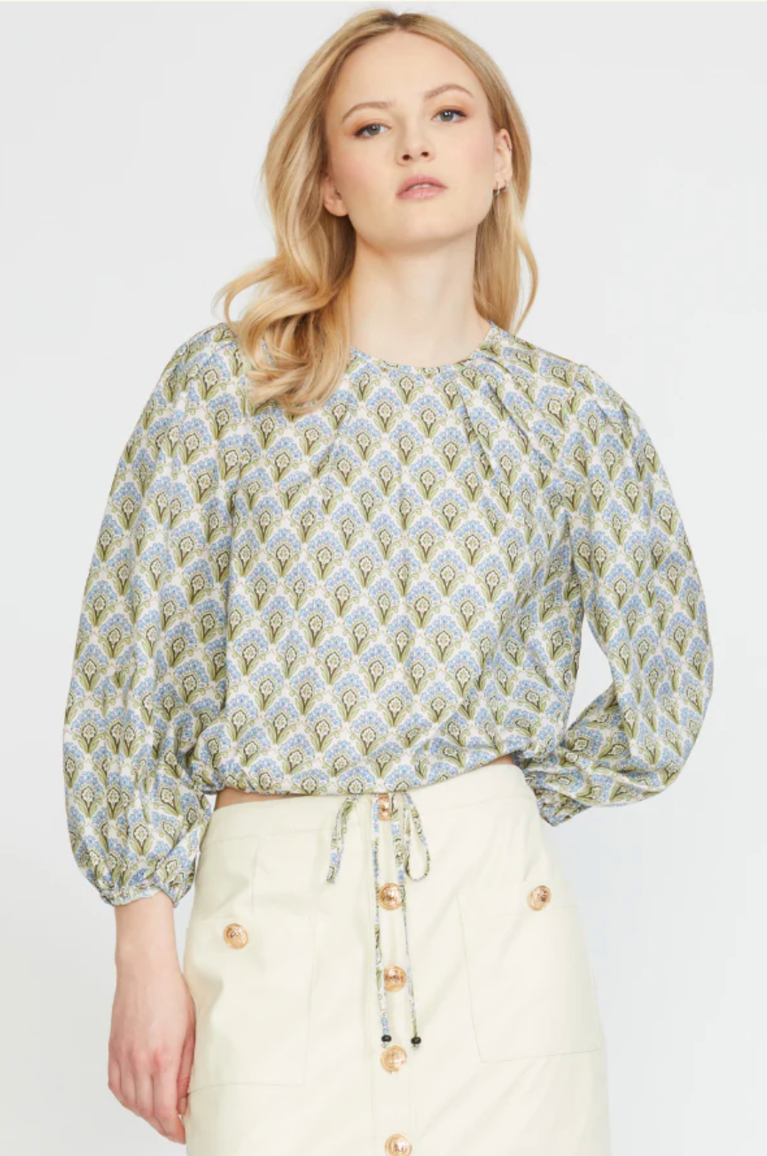 FINAL SALE Jewel Neck Blouse