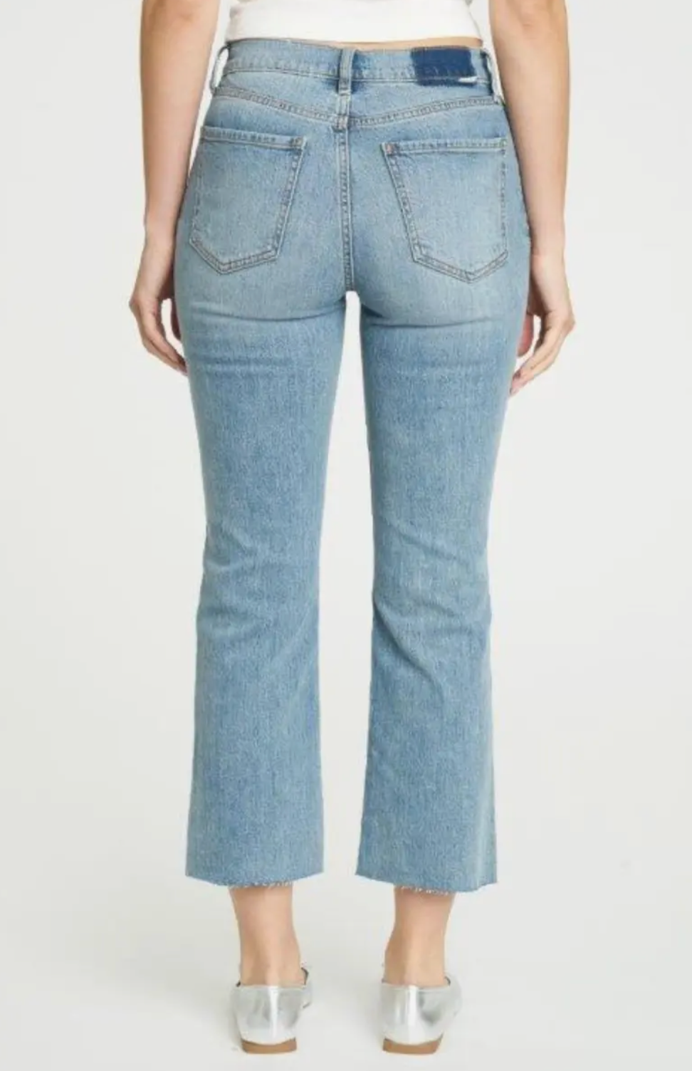 FINAL SALE Shy Girl High Rise Crop Flare in Light Beam