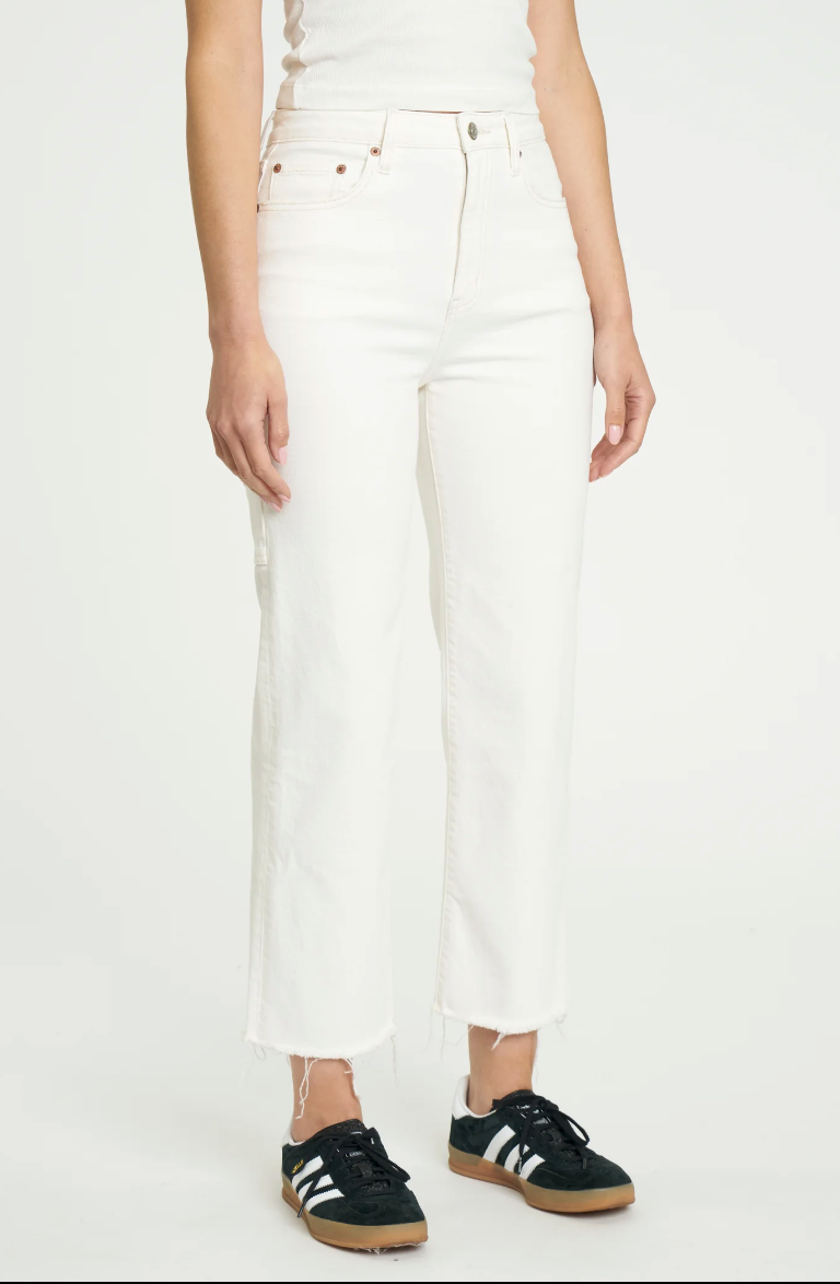 FINAL SALE- Sundaze Utility Crop High Rise Straight Crop in Cream
