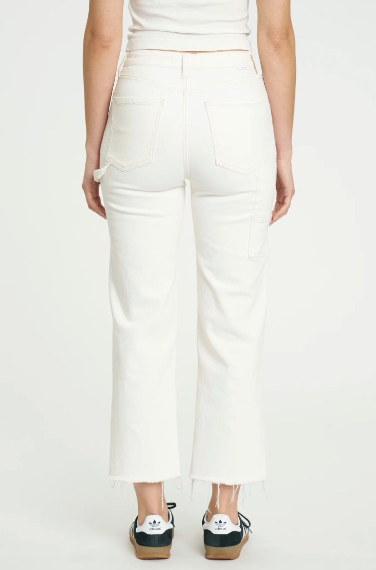 FINAL SALE- Sundaze Utility Crop High Rise Straight Crop in Cream