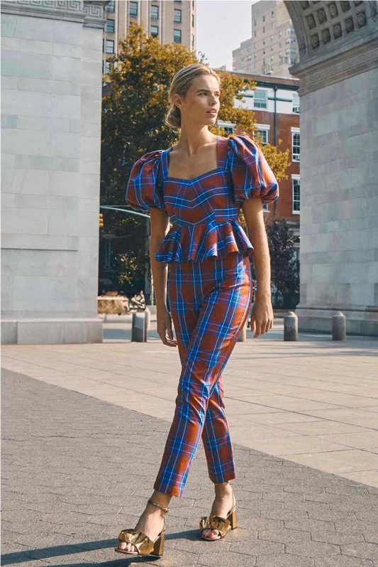 FINAL SALE Carson Pant in Stretch Plaid