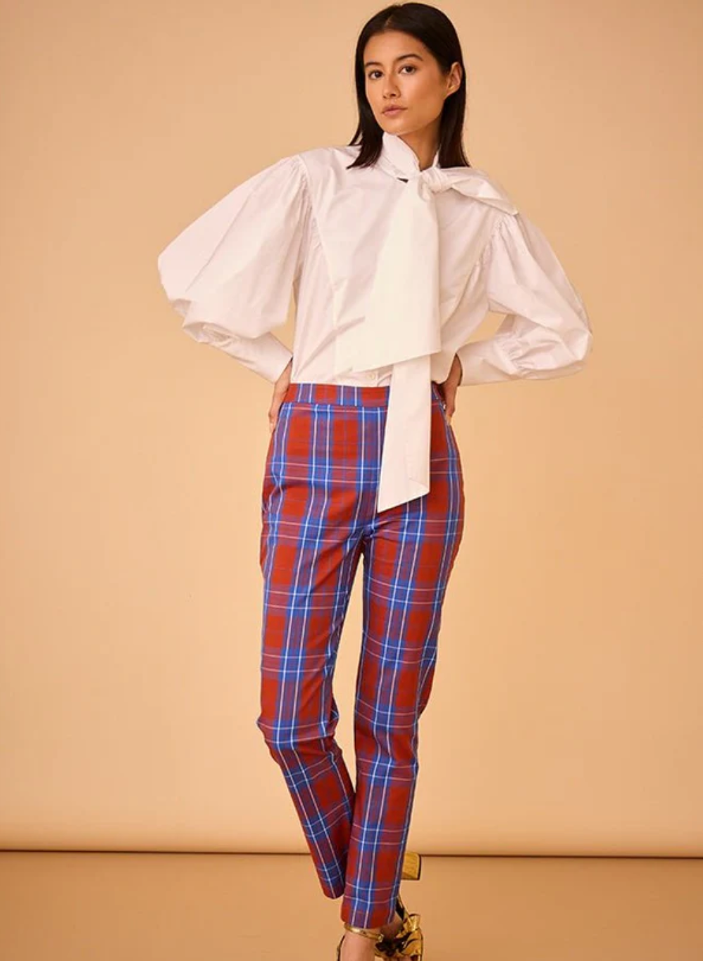 FINAL SALE Carson Pant in Stretch Plaid