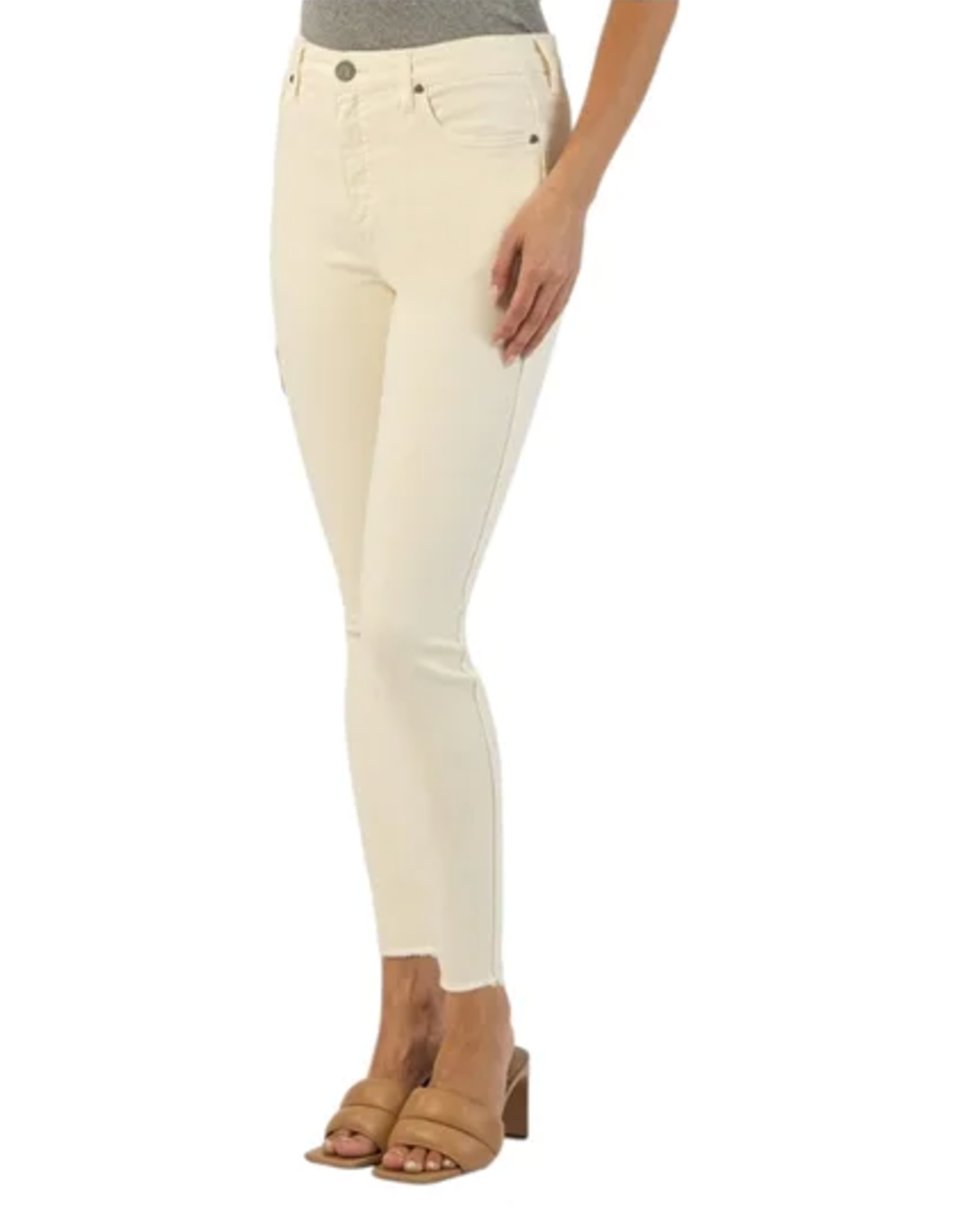 Connie High Rise Ankle in Cream
