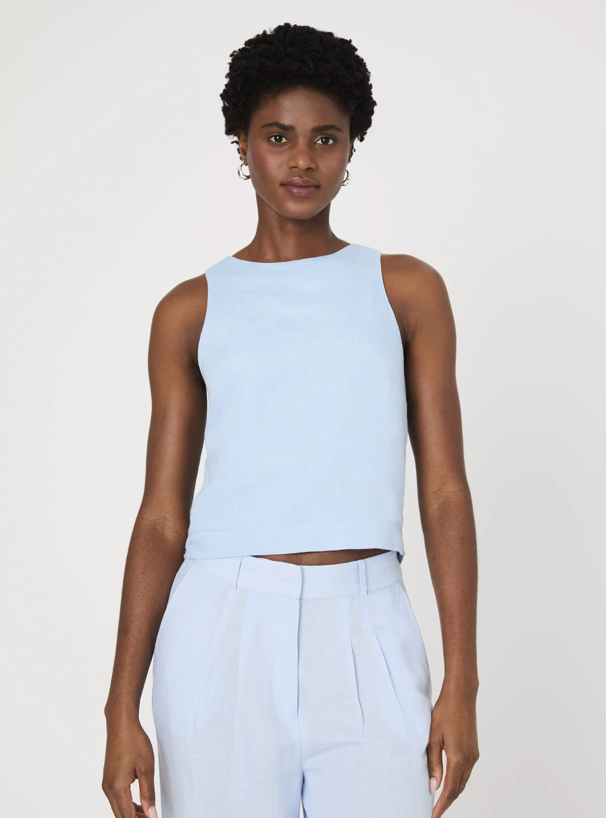 FINAL SALE Birdie Linen Swing Top in Blue