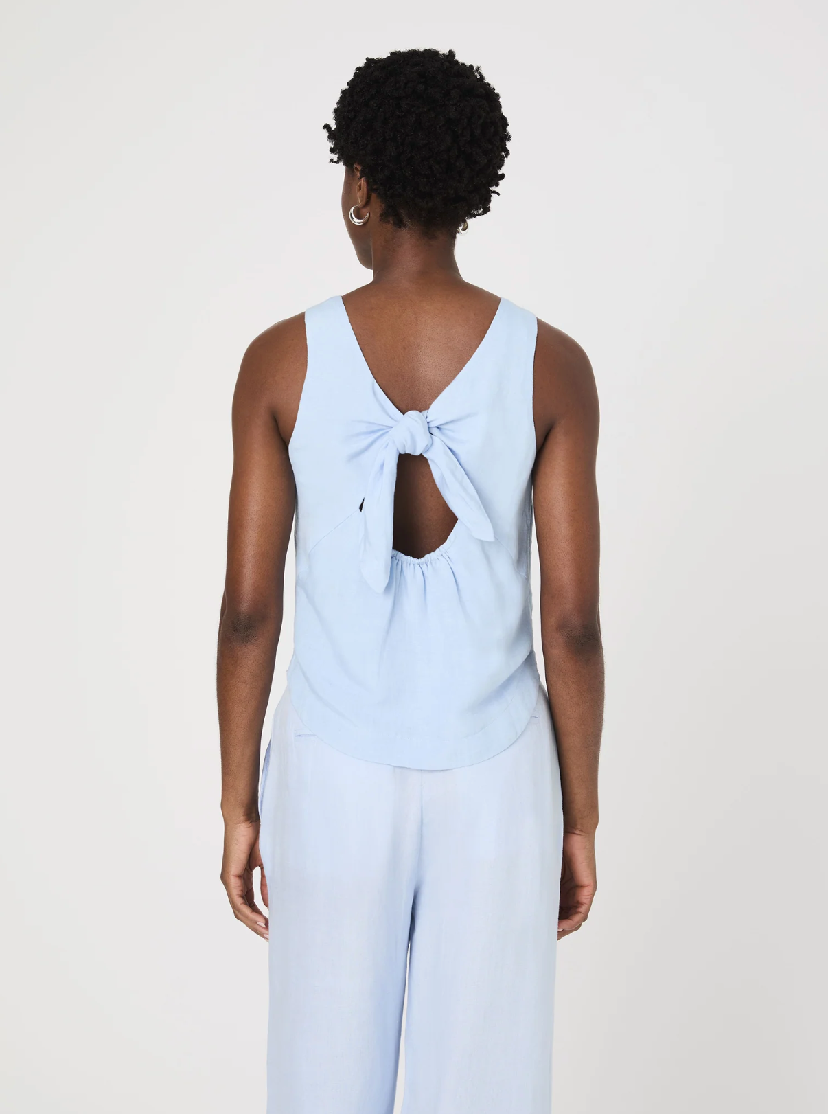 FINAL SALE Birdie Linen Swing Top in Blue
