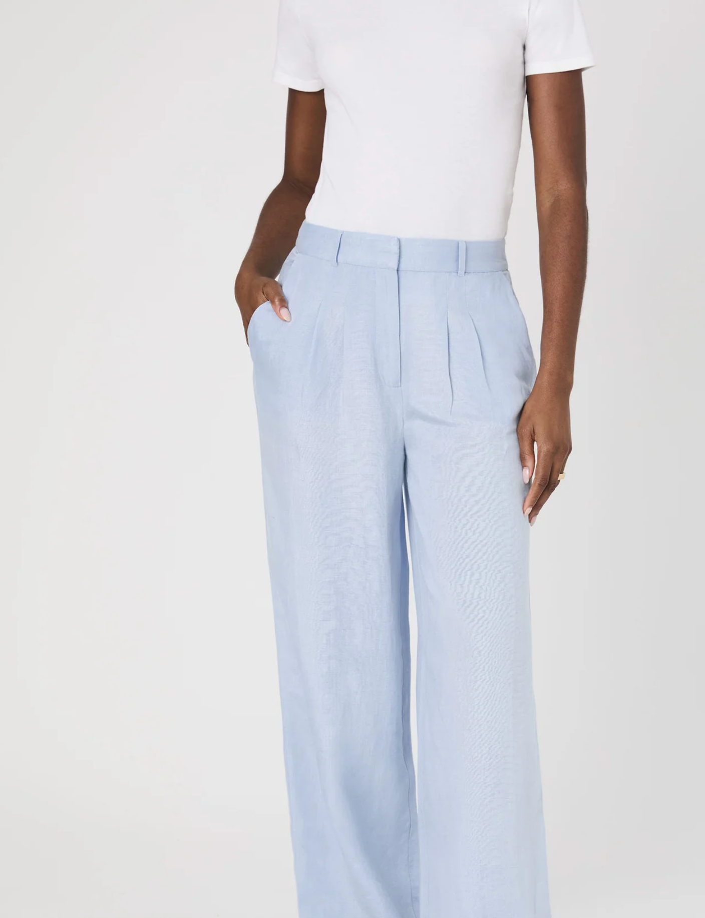 FINAL SALE Birdie Linen Trousers in Blue