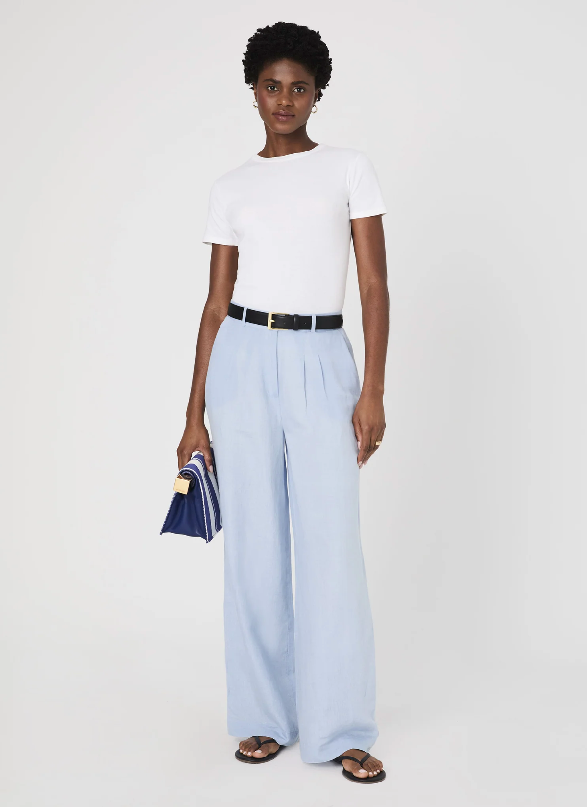 FINAL SALE Birdie Linen Trousers in Blue