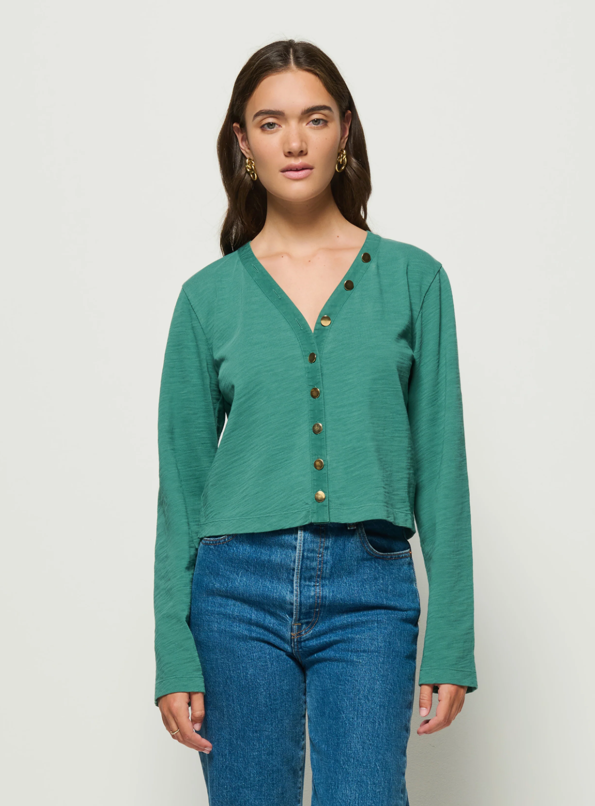 FINAL SALE Marlowe Long Sleeve Shirt in Spruce