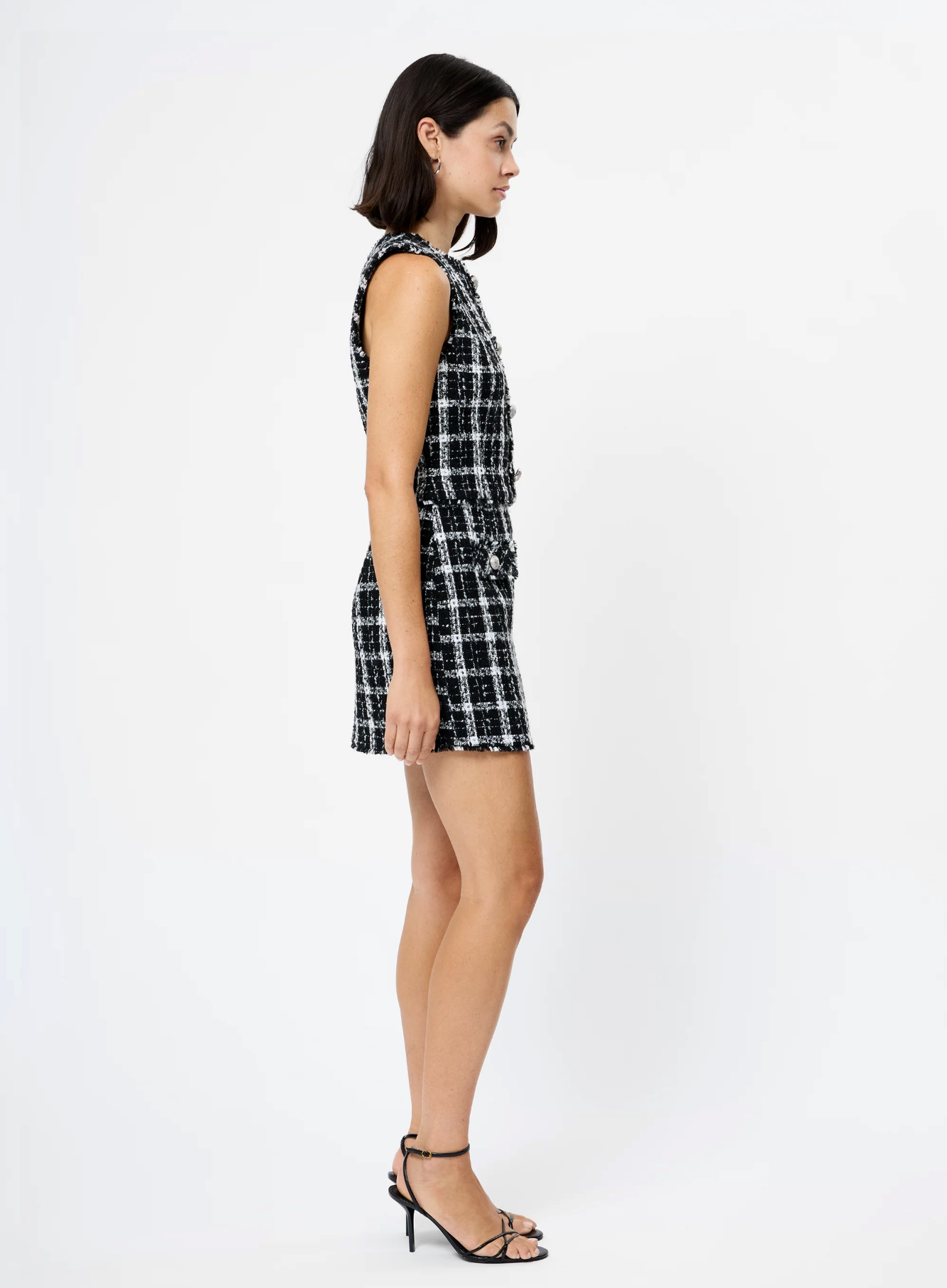 Black/White Tweed Skirt