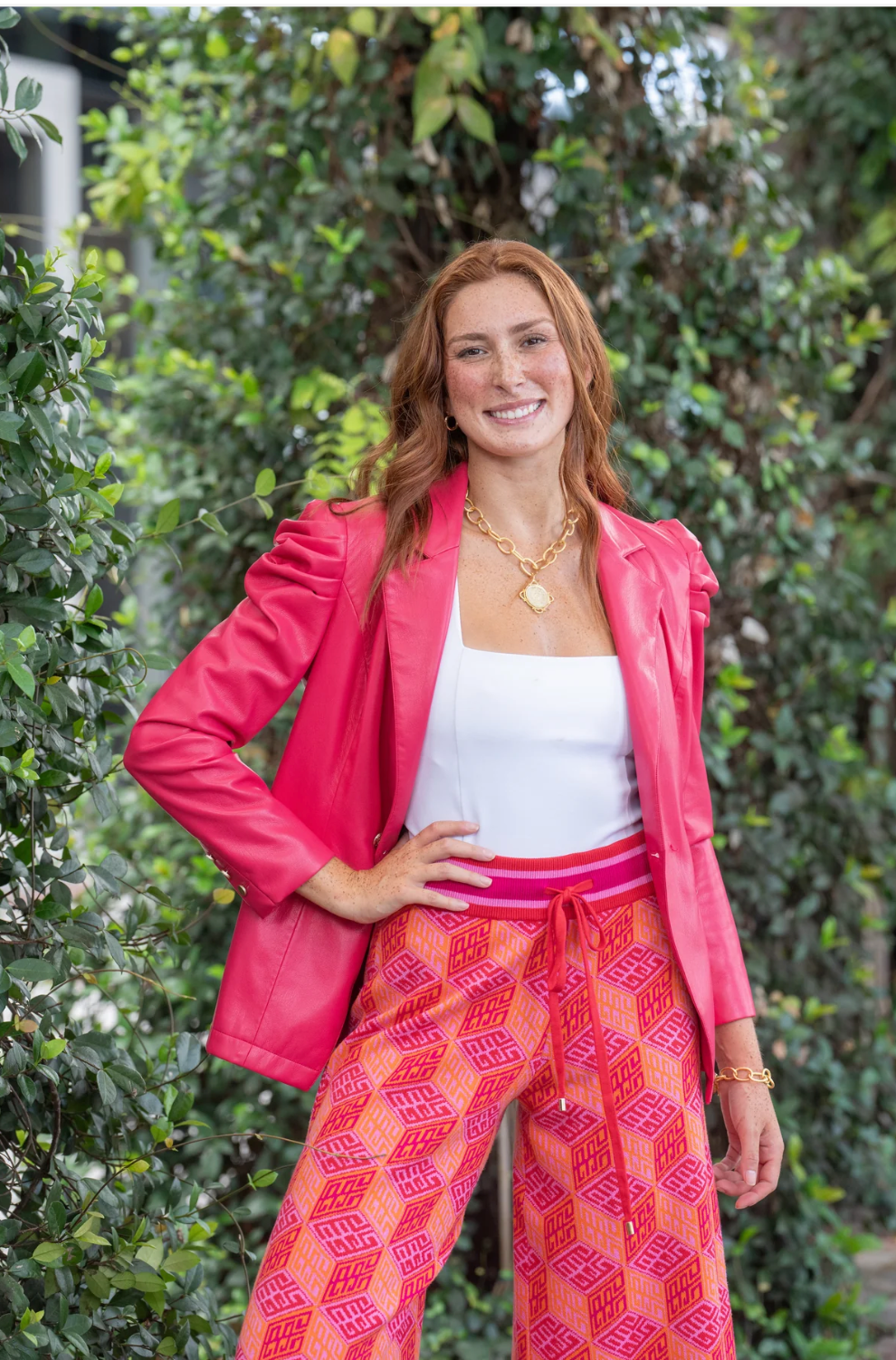 FINAL SALE Bradshaw Blazer in Rose Red