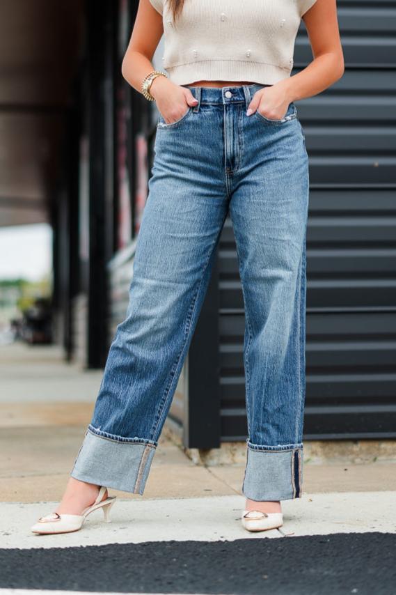 FINAL SALE Eastside High Rise Loose Jean in Rush Hour