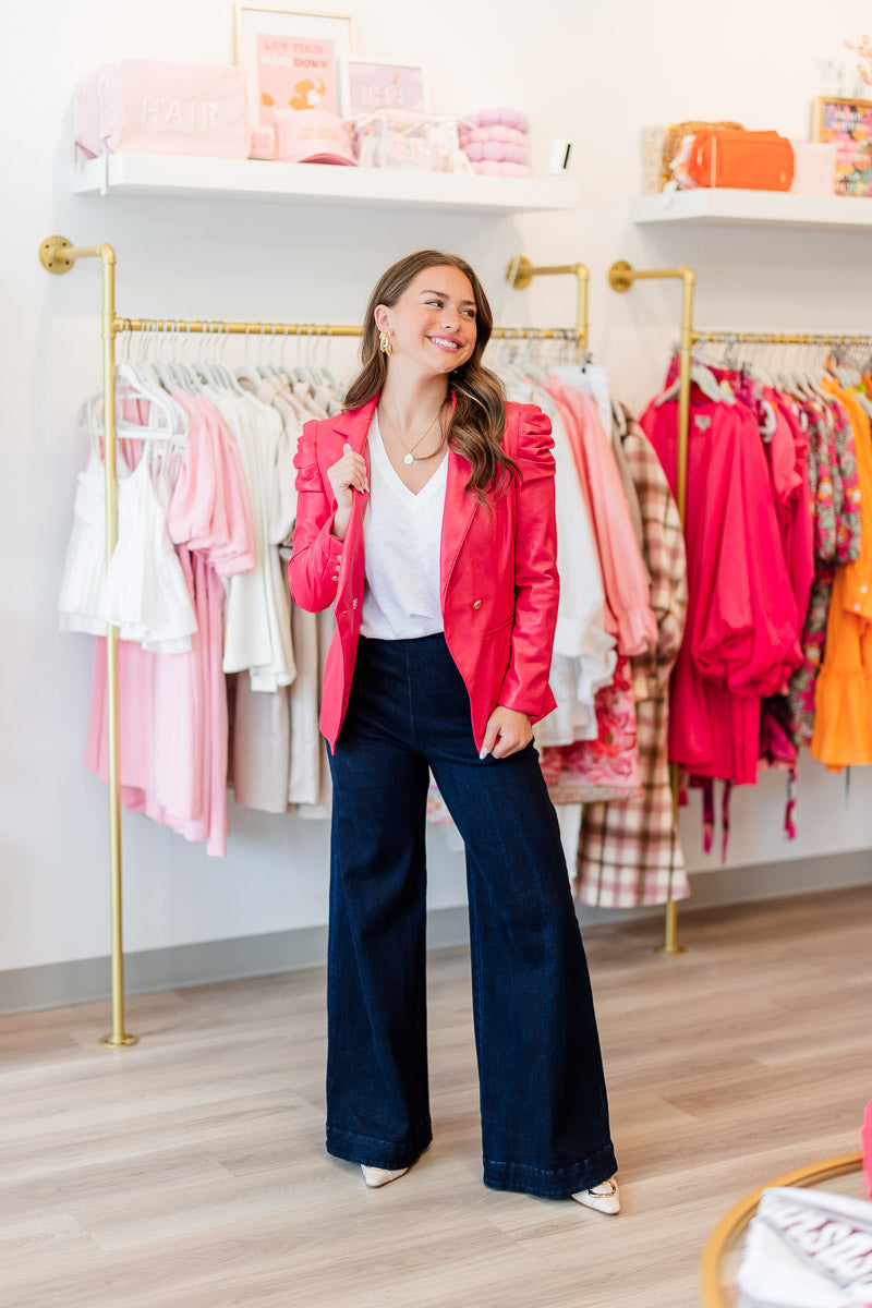 FINAL SALE Bradshaw Blazer in Rose Red